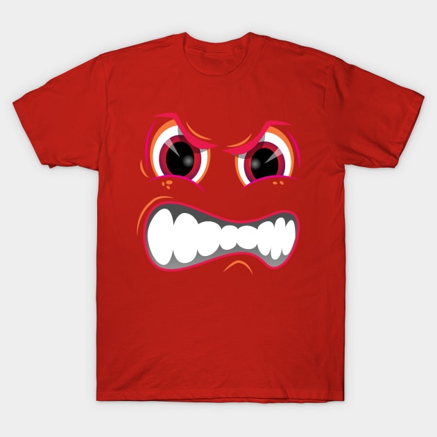 Angry Face Rd T-Shirt by Brobocop